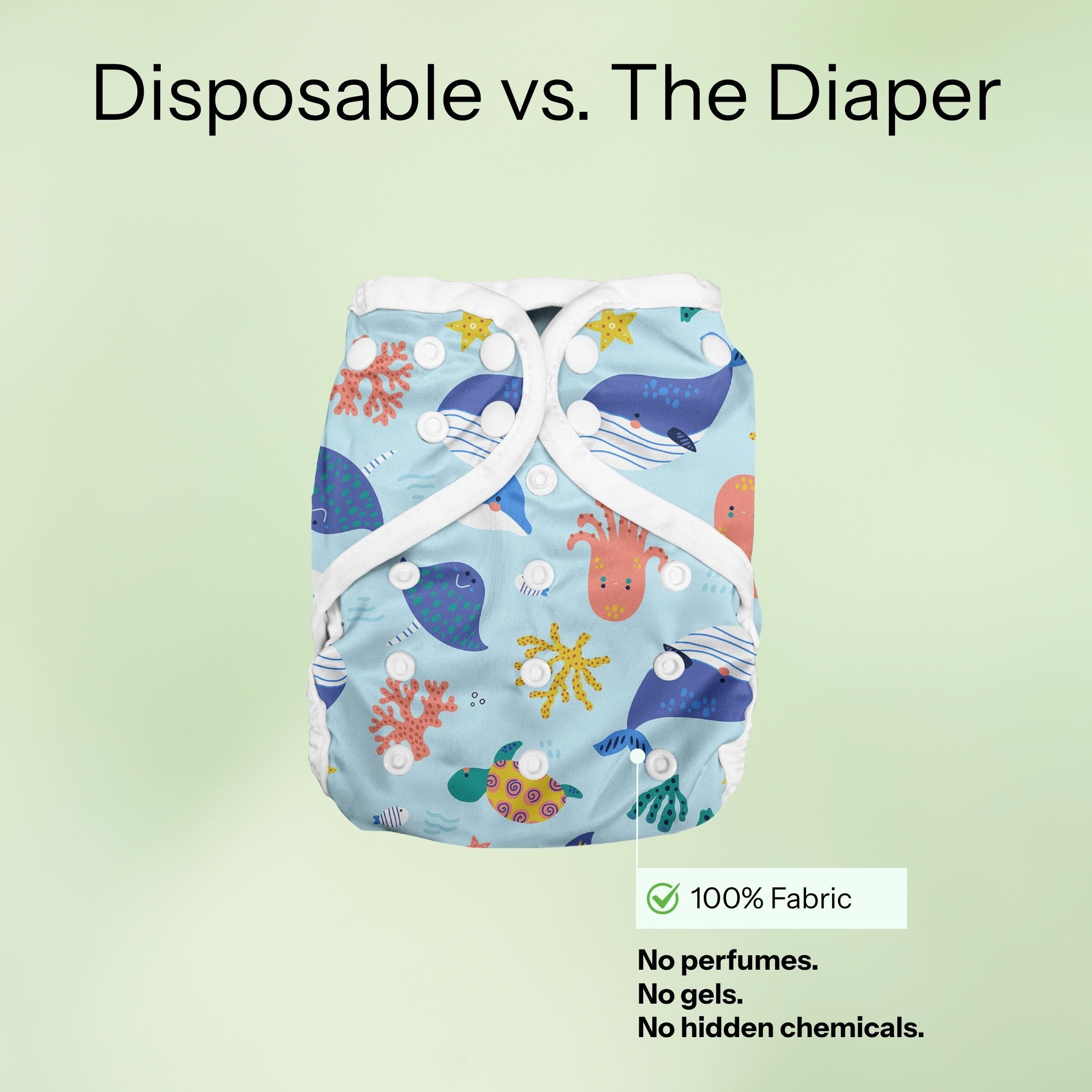 Reusable diaper with ocean design